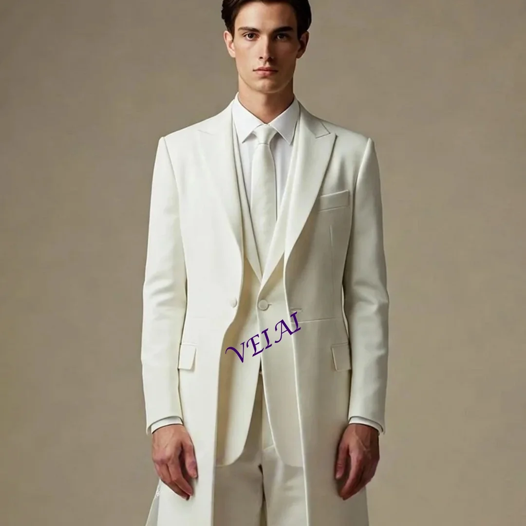 

High Quality Summer Sky Blue Linen Blend Men Suits Notch Lapel Single Breasted Beach Wedding Jacket Pant Slim Fit Customized