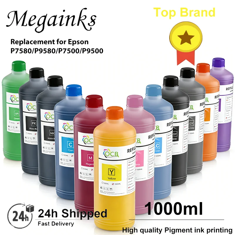 

1000ml Pigment Ink For Epson P7580 P9580 P7500 P9500 Printer T44L T44L1-T44L9 T44LA T44LB T44LD Cartridge Refill Ink