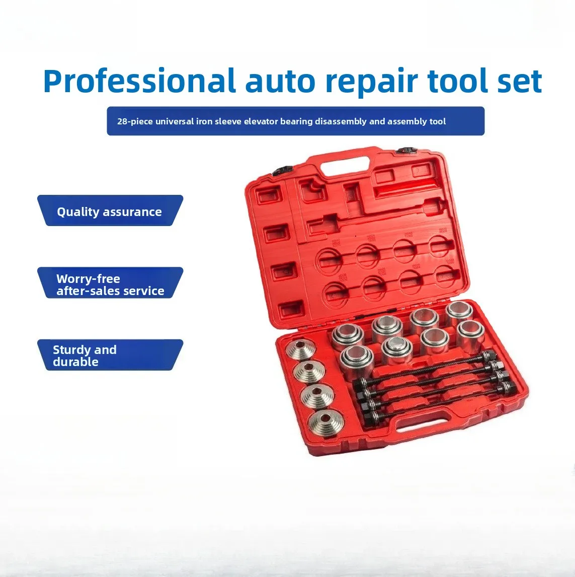 

28 Pieces General-purpose Iron Sleeve Elevation Perlin Disassembly Tool Iron Sleeve Remover Chassis Bearing Disassembly Tool