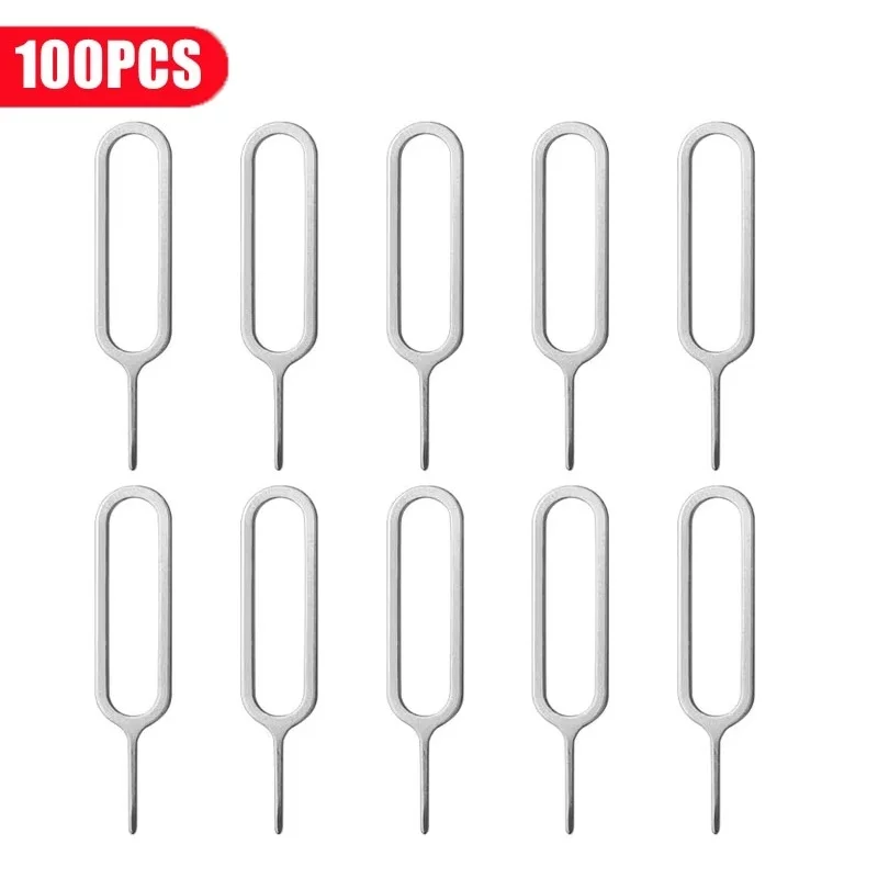 1-100PCS Anti-Lost Eject Sim Cards Tray Open Pin Needle Key Tools Ejetor For iPhone iPad Mobile Smartphone SIM Remover Accessory