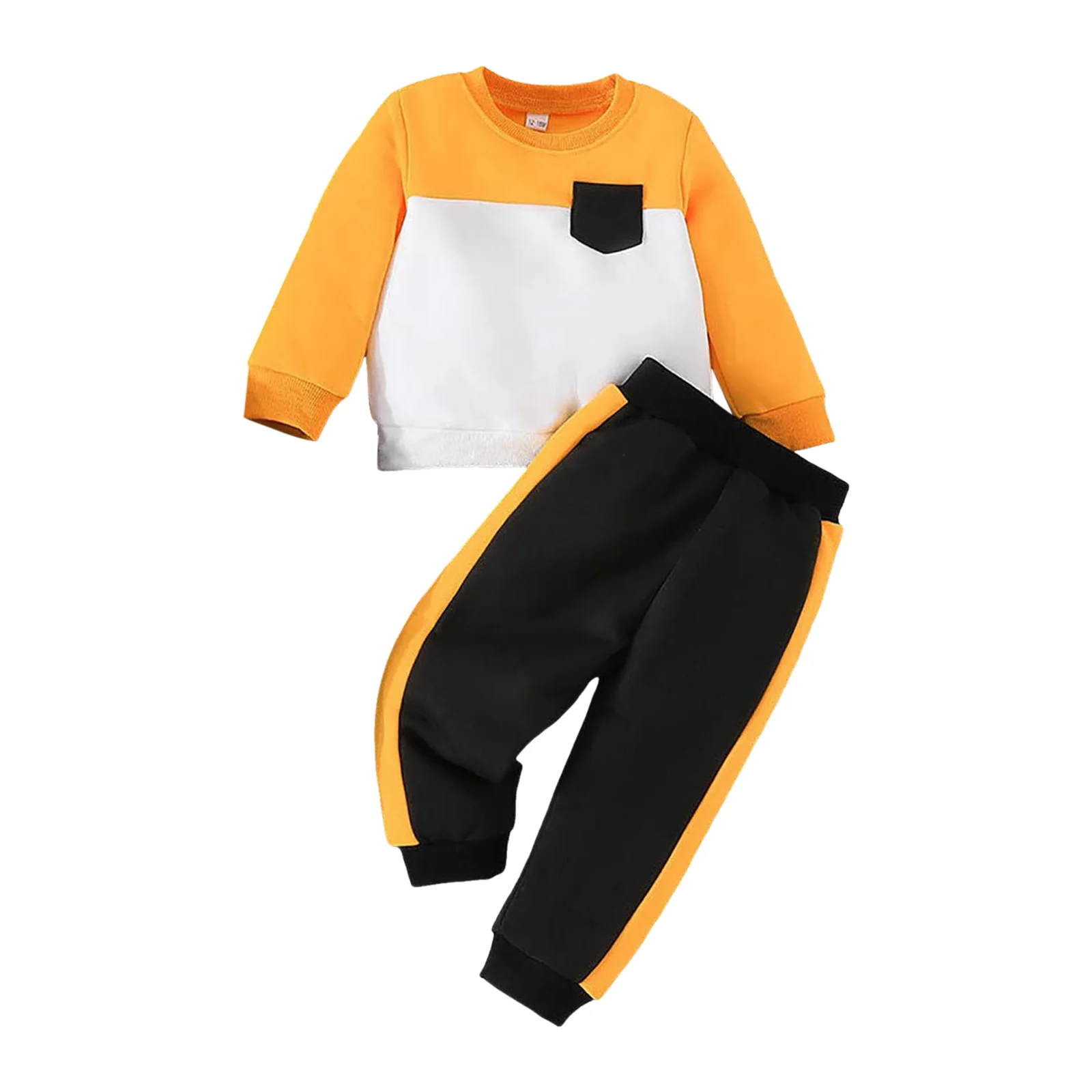 

Baby Boy Outfits 3-6 Months Child Winter Well Made Sweatshirt Outfit Toddler Boy's Long Sleeved Patchwork Pantsuit Short Set Boy