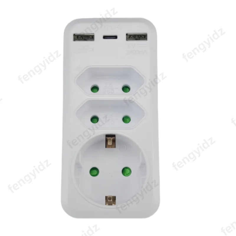 1PCS EU Socket AC Outlet USB Charging Ports Euro Plug Extension Power Strip Wall Socket Adapter Converter 4000W Eletrical Socket