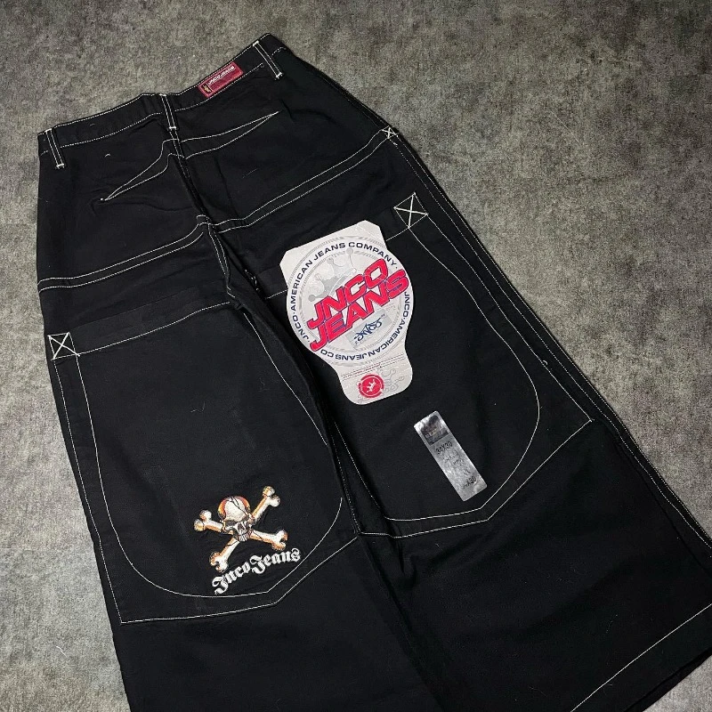 Hip Hop baggy jeans women JNCO Y2K clothing vintage Embroidered high quality jeans Harajuku streetwear Goth high waisted jeans