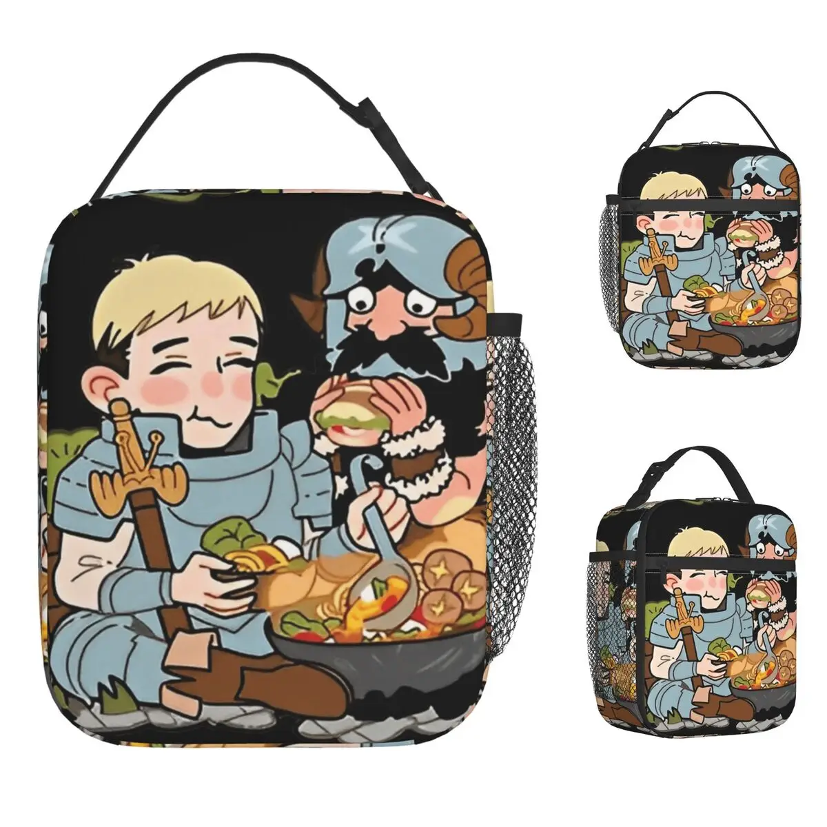 

Delicious In Dungeon Lunch Bag Portable Insulated Lunch Box Men Outdoor Picnic Print Cooler Bag Casual Oxford Tote Food Bags