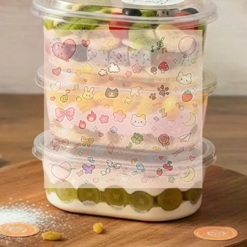 50/25Pcs Dessert Container Graham Cake Mango Float Clear Oval Container For Mousse Cake Pudding 500m