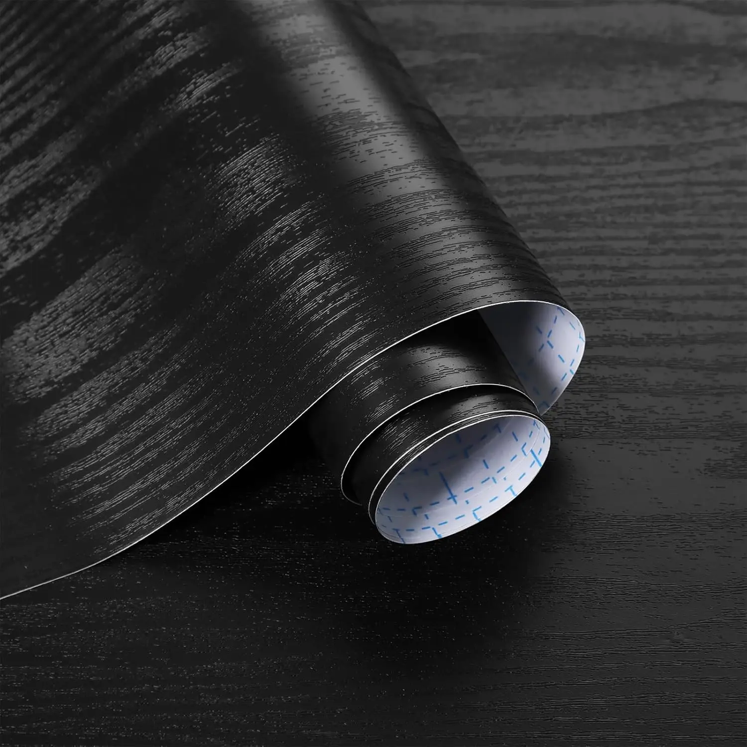 

Black Peel and Stick Wallpaper Wood Grain Contact Paper for Cabinets and Drawers Removable Self-Adhesive Modern Renter Vinyl