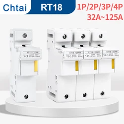 RT18-125AM 1-4P 63a 80a 100a 125a Din Rail Montage Zekering Houders Zekering Houder Basis 1 Paal Voor 20X58Mm Link Grootte Ac690 V