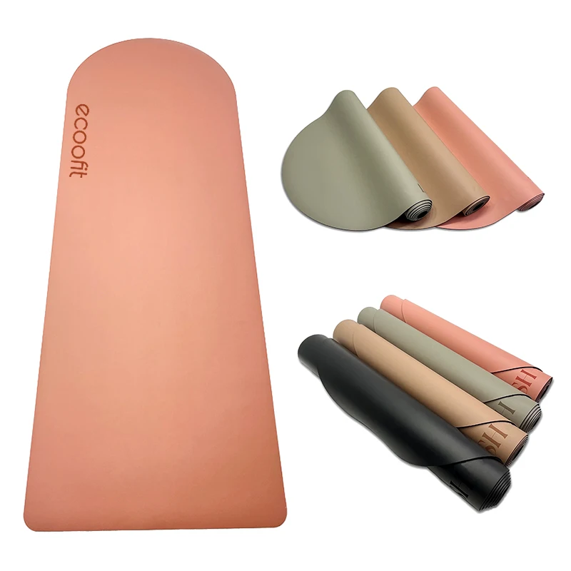 

Eco Friendly Natural Oval Shaped Arch Custom Nude Beige Color PU Travel Yoga Mat,Non slip 4MM Rubber Tapis Yoga Mat Custom Logo