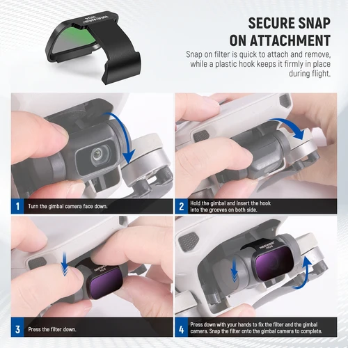 Imagen 2 del producto NEEWER Paquete de 6 filtros ND CPL para DJI Mini 4K/2/Mavic/SE/2 SE, accesorios para lentes de Dron, neutral de polarización Circular a presión