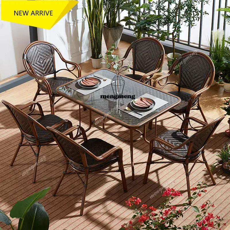 

M138 Outdoor rattan tables and chairs coffee table combination outdoor leisure furniture dining table tables and chairs