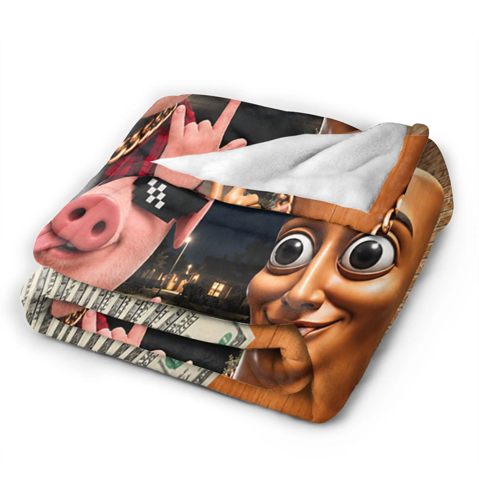 Motion at Your Front Door Tung Sahur John Pork Rock Blanket Winter Soft Cozy Throw Blanket For Girl Home Decor Flannel Bedspread