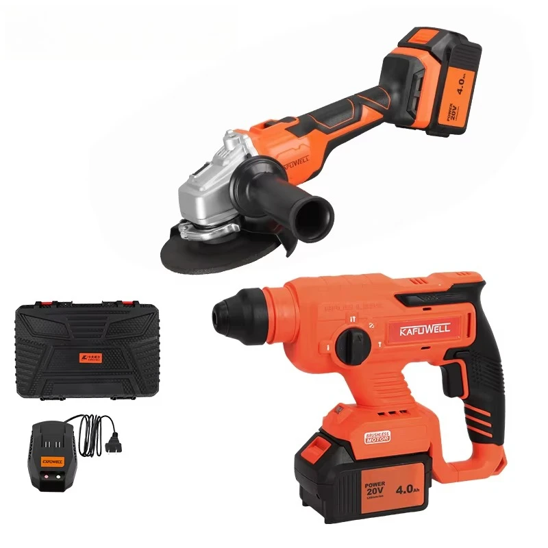 

PA4542H Hardware Set Lithium Electric Angle Grinder Brushless Electric Power Hammer Drill 2 Piece Tool Set