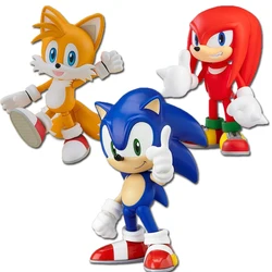 4-5.5 Inch Sonic The Hedgehog Tails Knuckles Action Figure Collectible Classic Mighty Collectible Toy Car Decors Gifts for Kids