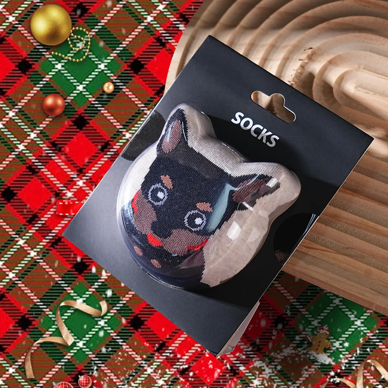 1 pair of unisex mid-calf socks with a novel and interesting animal dog design, gift box socks, creative socks, fashionable and trendy style, comfortable and breathable, suitable for parties, casual wear, Valentine's Day, Halloween, birthdays, Christmas, New Year, Thanksgiving, autumn and winter, all-season style, creative gift box