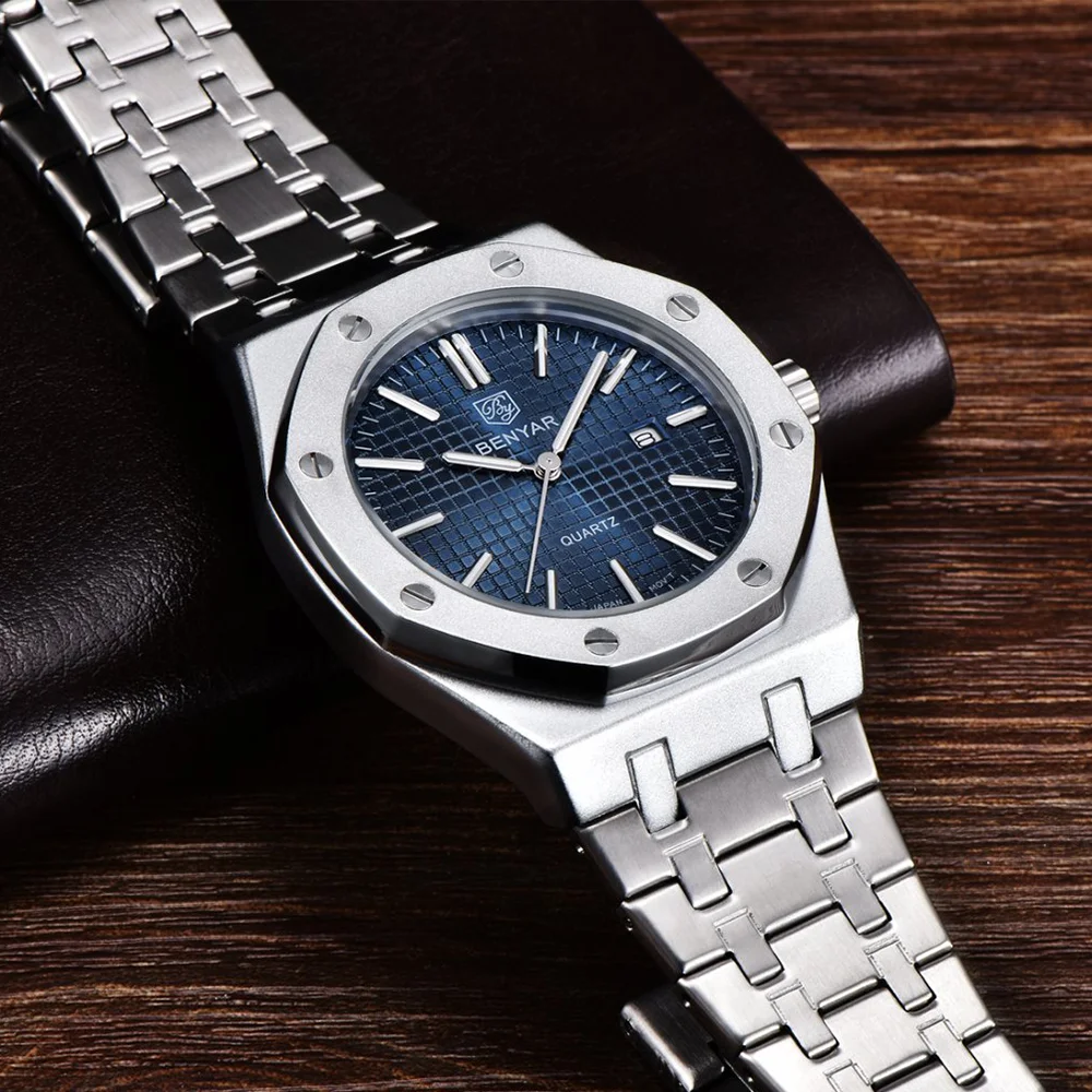 

BENYAR V2 японский механизм 42 мм Элитный бренд водонепроницаемые мужские спортивные часы модные мужские кварцевые часы Relogio Masculino часы