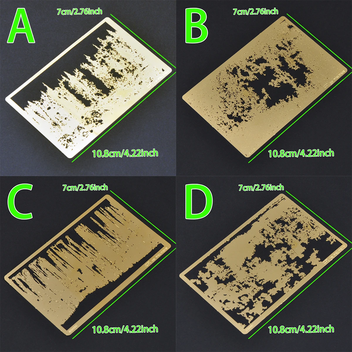 Modellbau-Set Malwerkzeuge Wiederverwendbare Metall-Hohlschablone für Airbrush-Spritzmasken Wasserstreifen Schmutzeffekte Multi-Skala – Detail 2