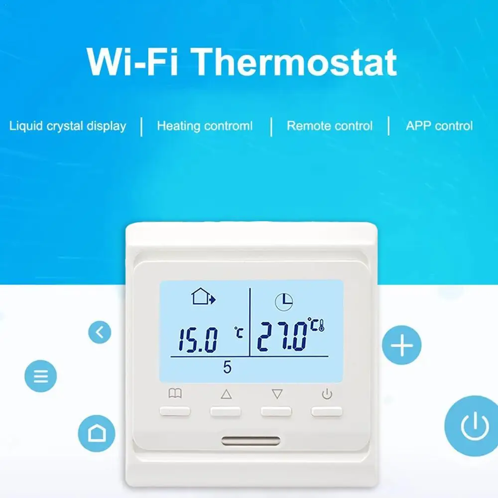 

Wi-Fi Room Thermostat Water Electric Floor Heating Temperature Controllor LCD Built-in Sensor Smart Home Accessories