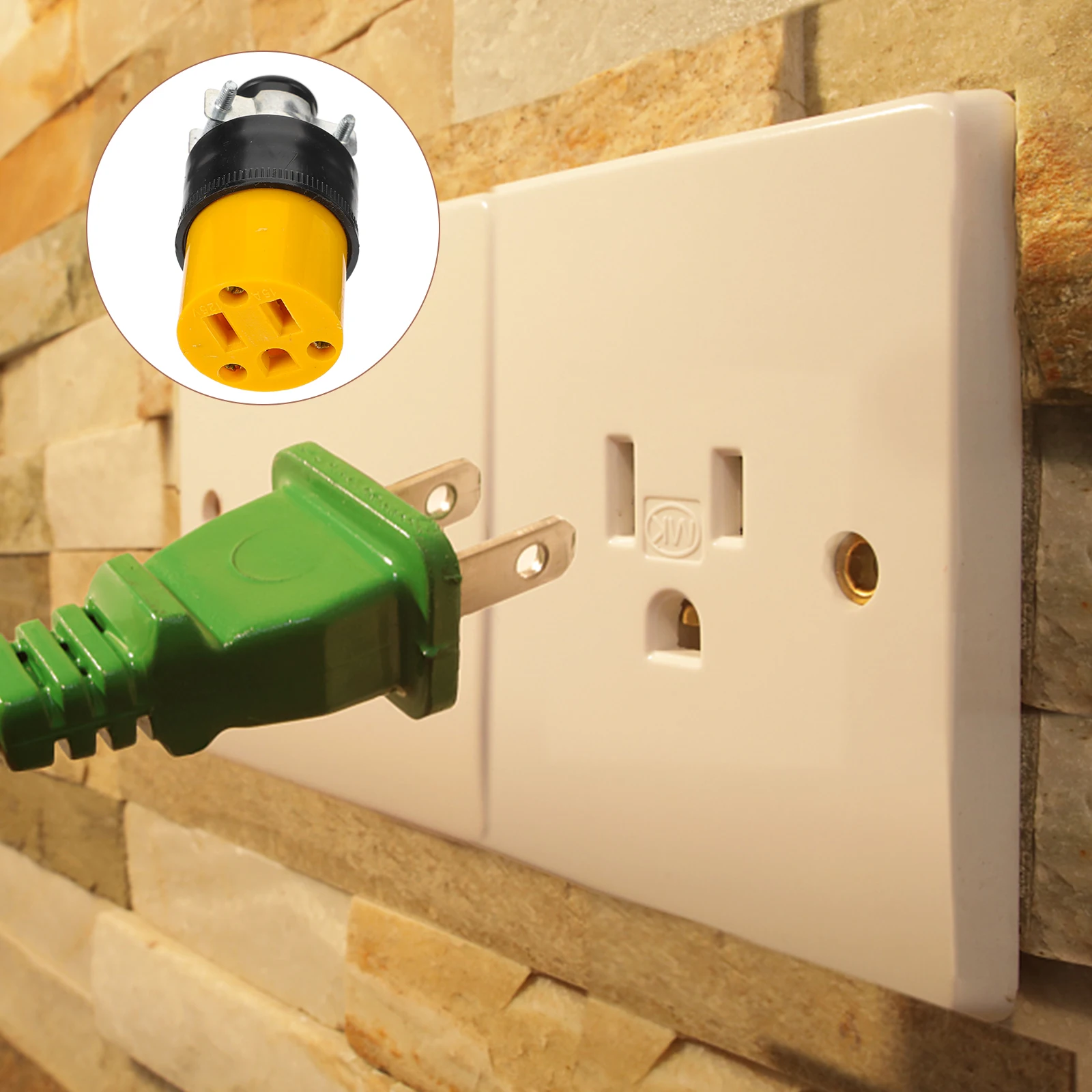 

2Pcs Us Style Wiring Socket Extension Cord Ends Female 3-Prong Grounding Replacement Connectors for Power Outlet Electrical