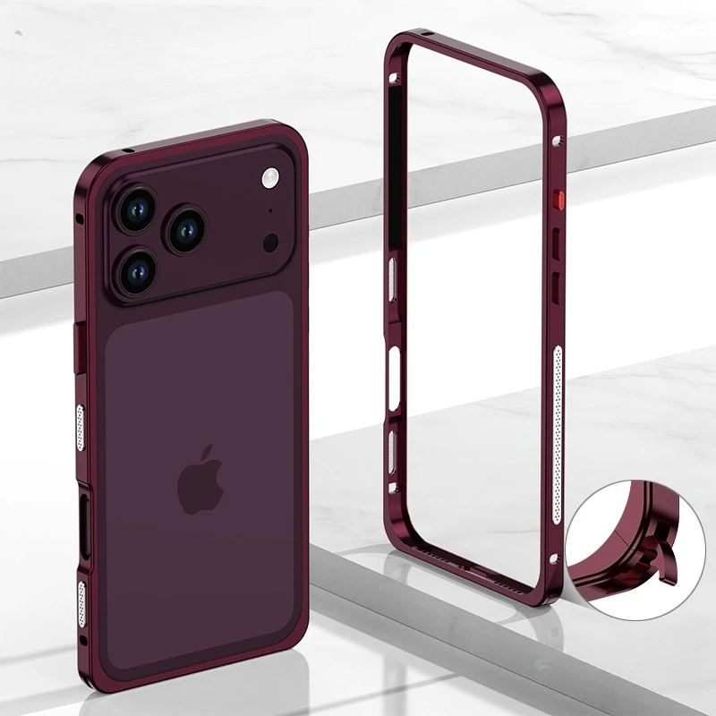 Stylowe metalowe etui na telefon z odprowadzaniem ciepła, pasujące do modeli iPhone 18, 17 Air, 16 E, 15, 14, 13, 12 Pro Max Plus, wykonane ze stopu, odporne na wstrząsy, z metalową ramką.