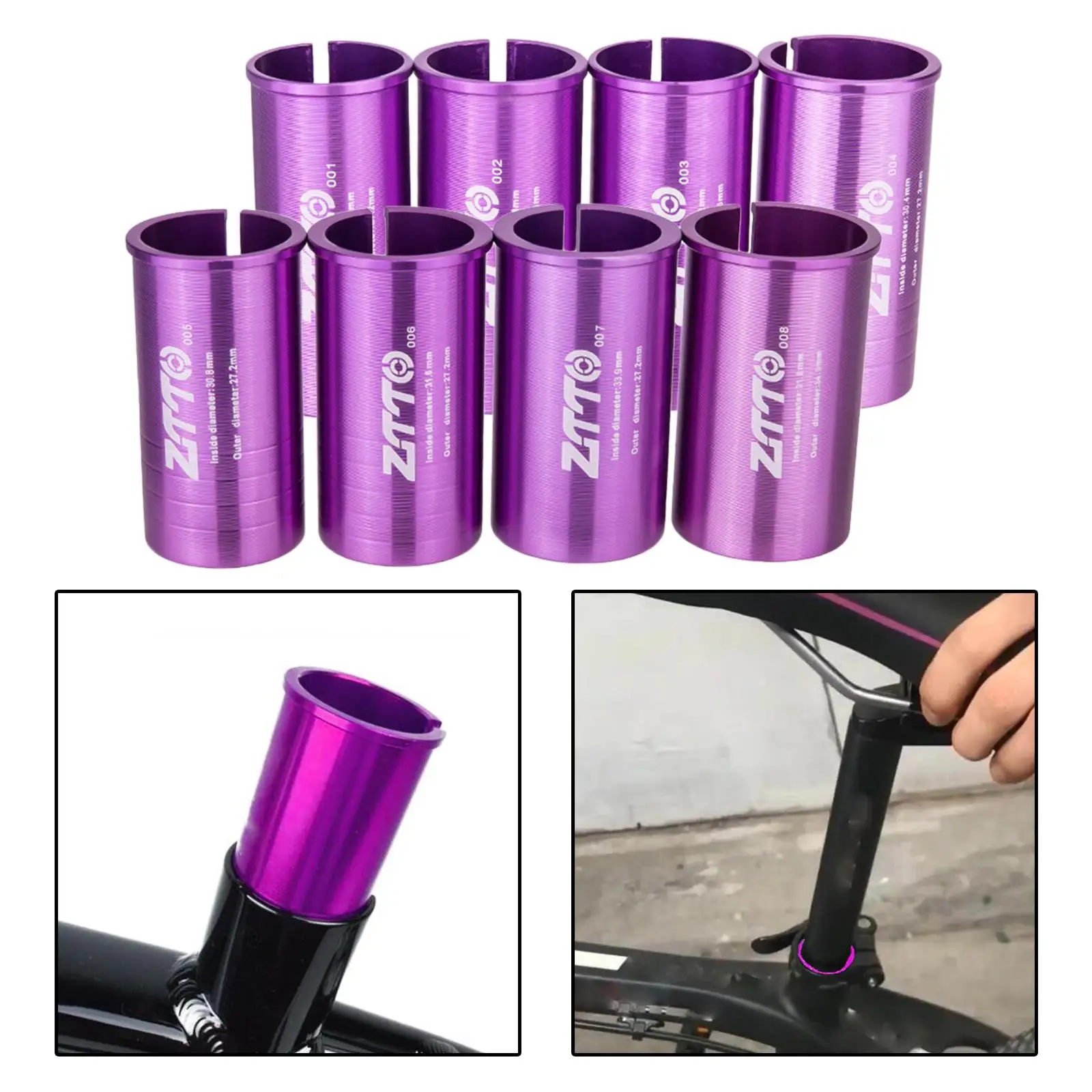 Road Bike Seat Post Shim/Alloy Tube Sleeve Adapter Seatpost Convert fit for Mountain Bike Seat Post Tube Shims