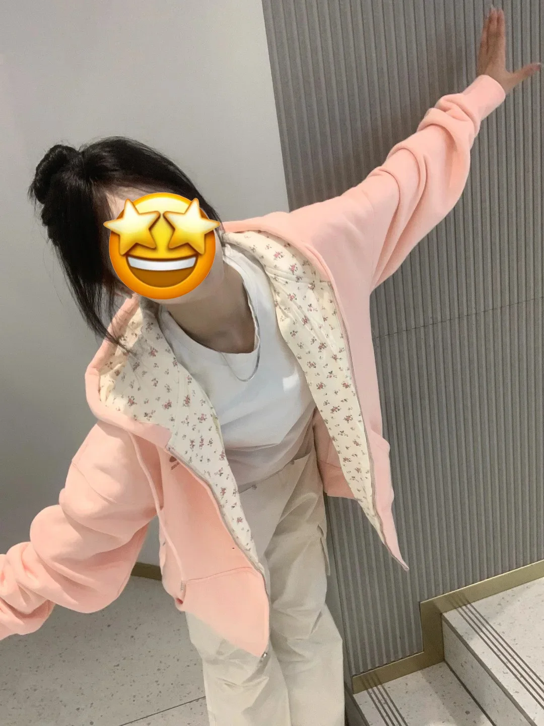 

Женская свободная толстовка с капюшоном большого размера с цветочным принтом, розовая весенне-осенняя новая верхняя одежда на молнии, удобная верхняя одежда Lazy Sle