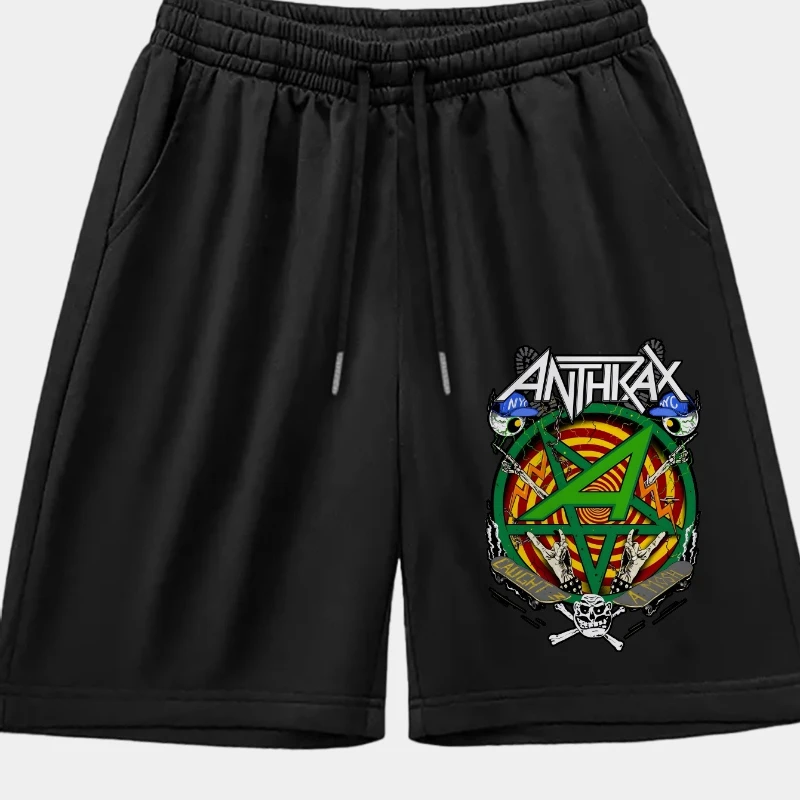 

Мужские шорты с принтом рок-группы ANTHRAX в американском стиле ретро, новая летняя модная мужская и женская уличная одежда в стиле ретро