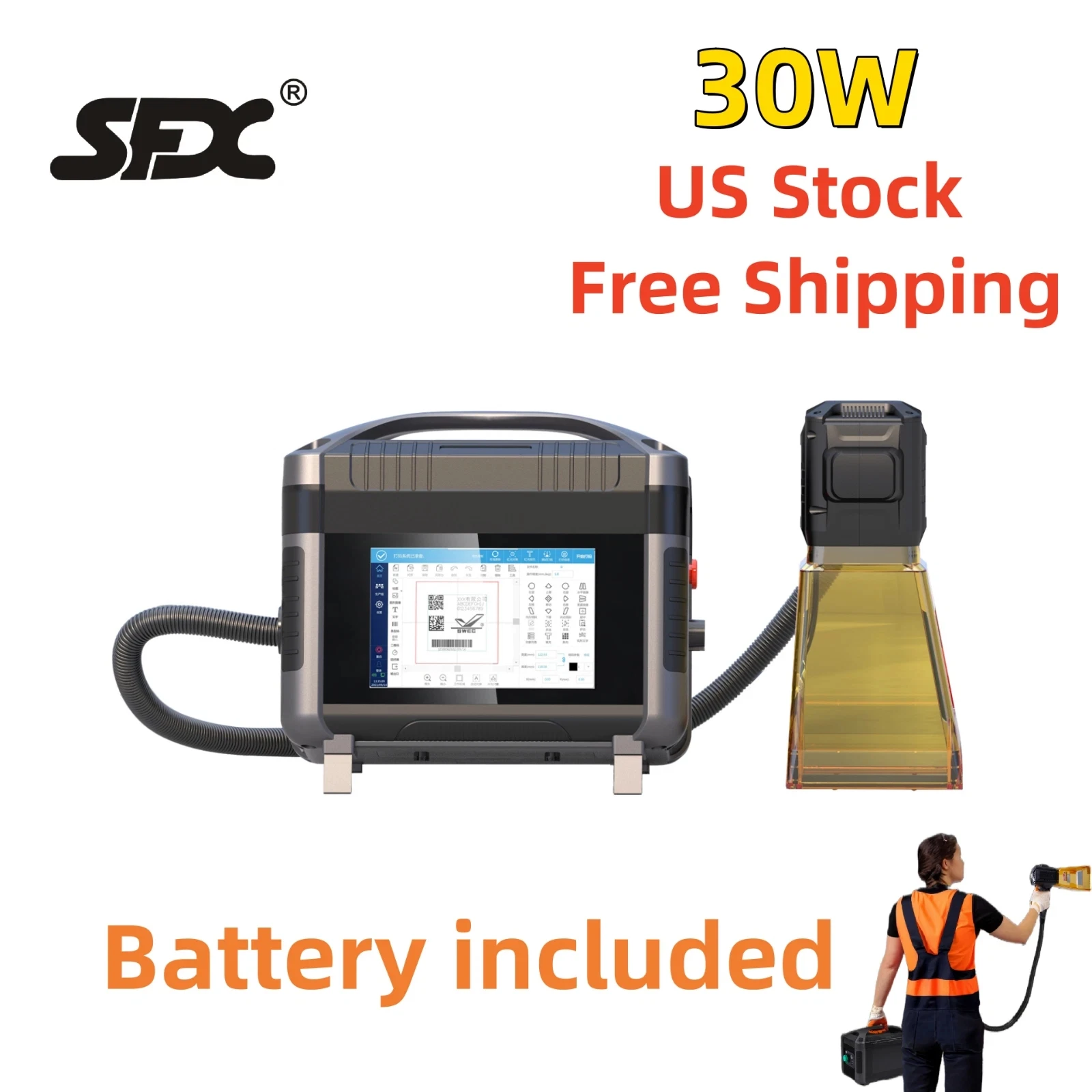 Leishen laser 60W Laser Marking Machine Fiber Laser Engraver Plug-in Power 100mm Lens deposit price