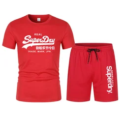 Summer Outdoor Sports Suit Men's Short-sleeved Shorts Casual Fashion Two-piece Set Breathable Quick-drying Fitness Clothes S-3XL