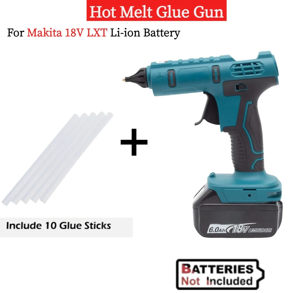 

Cordless Lithium Ion Hot Melt Glue Gun for Makita 18V LXT Battery with 10pcs Glue Rod for DIY Hot Melt Welding Repair Tool