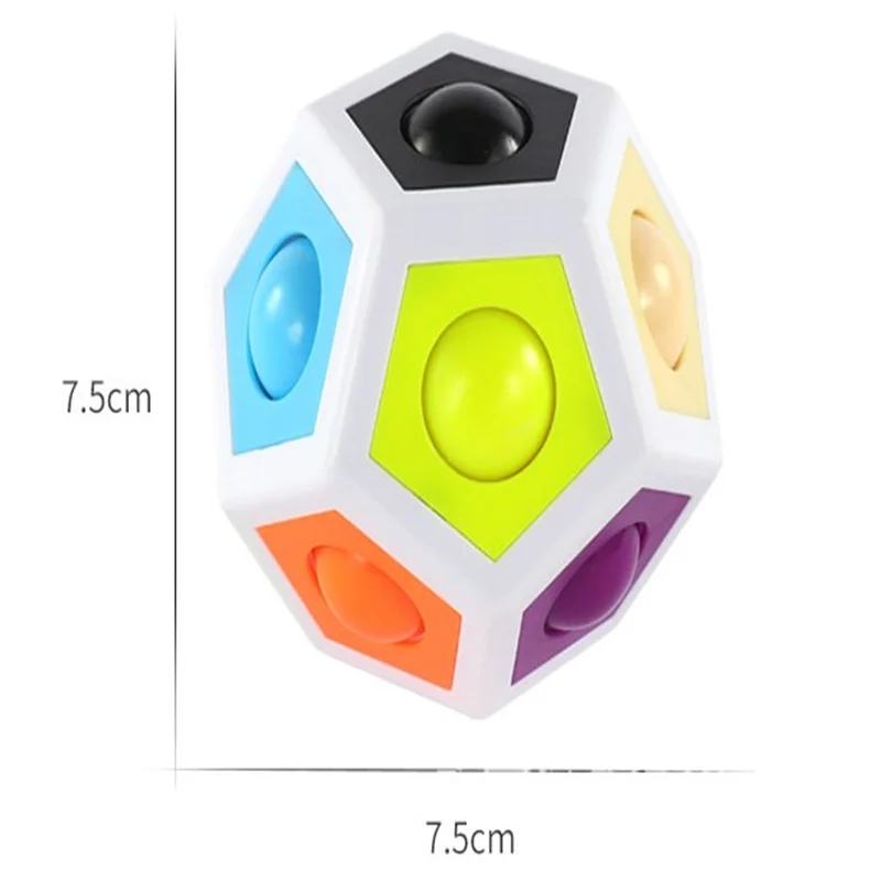 Cubo poligonal arco-íris bola pressão brinquedo alívio do estresse bola quebra-cabeça das crianças brinquedo resistente ao estresse dedo jogo presente