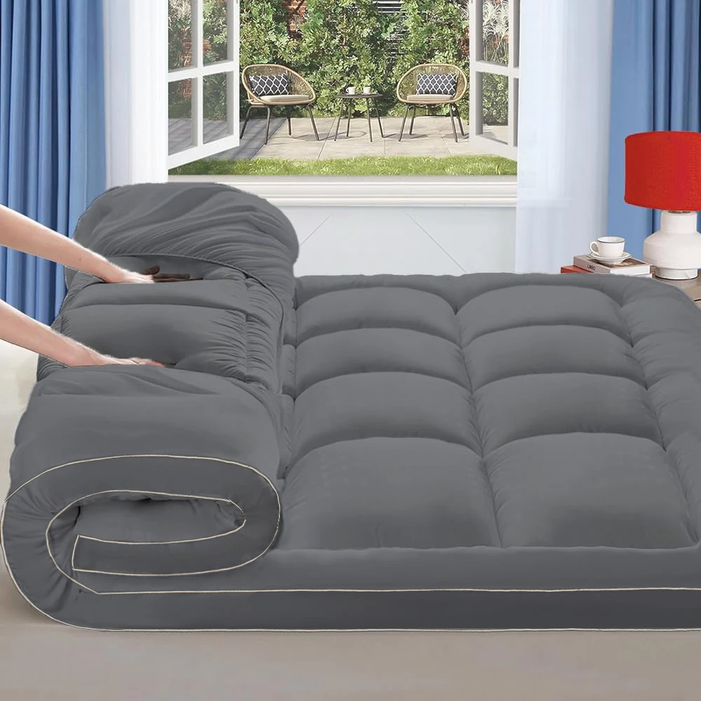 

Extra Thick Mattress Topper Mattress Pad Cover for Back Pain, Plush Soft Pillowtop with Deep Pocket, Overfilled Down Alternative