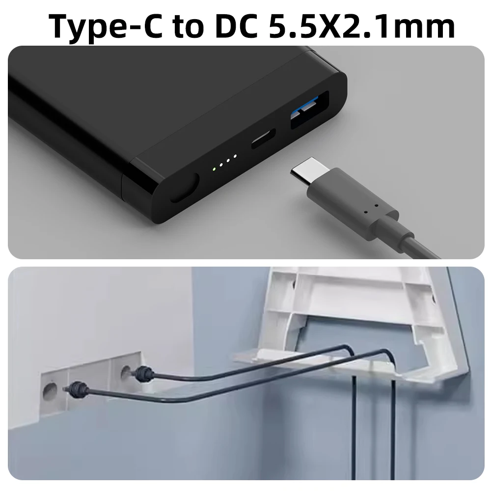 USB C to DC Cable 5.5X2.1mm to DC Fast Charging Power Cable Outdoor Waterproof Cord for Starlink Cable 2M(6.6ft) Mini Power Wire