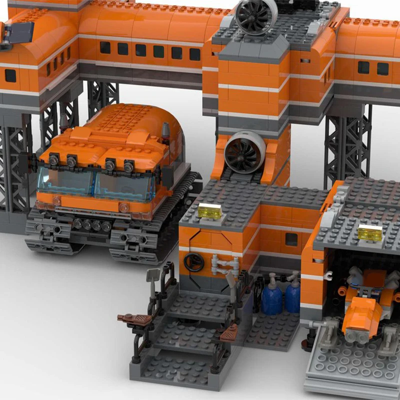 1980 sztuk MOC Arctic Base architektura klocki Model montaż zabawki festiwal dla dzieci prezent