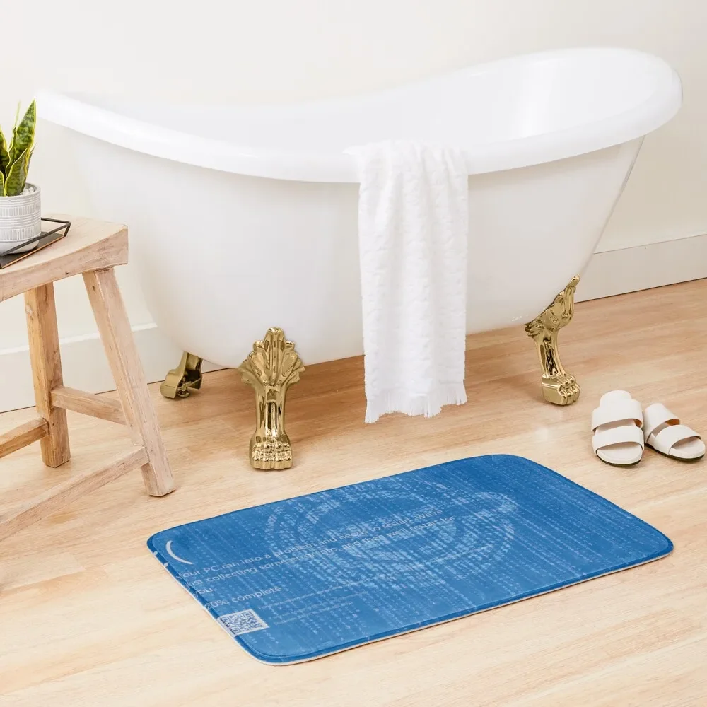 Ghost in the shell: Stand Alone Complex; Laughing Man, Matrix, Blue Screen of death, joke, Illustration Bath Mat