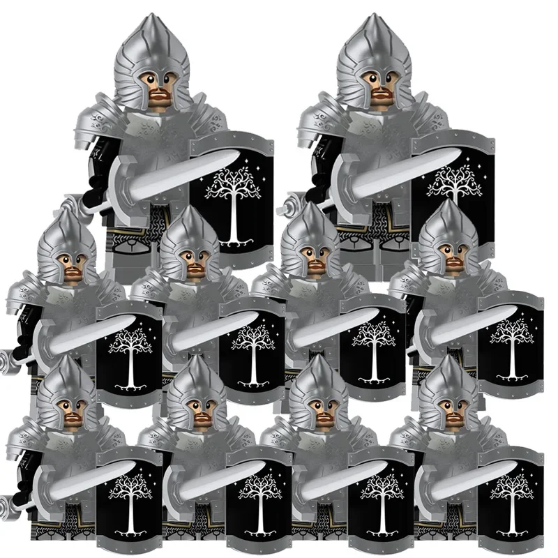 Zabawki dla dzieci Figurki akcji z serii Władca Pierścieni Żołnierze Gondoru Średniowieczne figurki wojskowe Model Klocki Chłopcy Prezenty urodzinowe