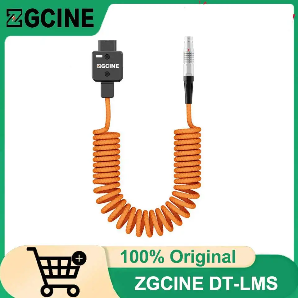 ZGCINE DT-LMS DTap to Lemo 2Pin Male Power Cable for Select RED ARRI and SONY Camera(Lemo Straight)