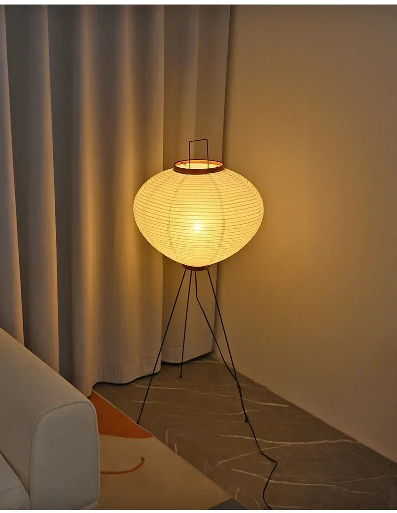 Japanese Retro Minimalist LED Floor Lamp Nordic Creative Lantern Living Room Bedroom Homestay Bedside Home Decoration Floor Lamp