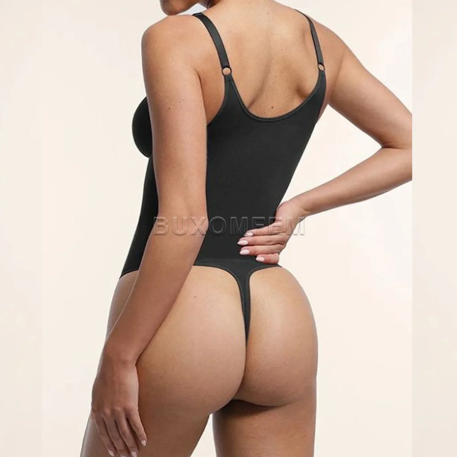 Damen ärmelloser, figurbetonter Jumpsuit: Dehnbar, atmungsaktiv, farbenfroh, bauchkontrollierend, für den Strand, Triangel-Shapewear – Detail 15