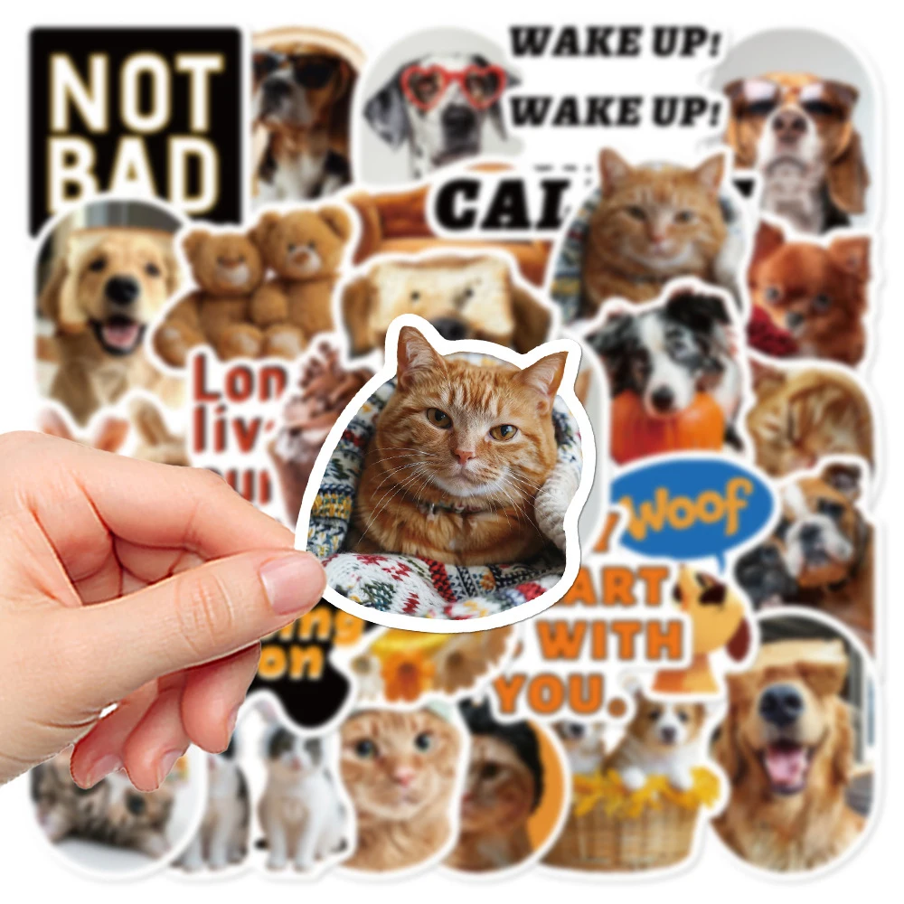 

10/30pcs Cute Cartoon Cat Dog Animal Stickers Funny Pet MEME Decal DIY Skateboard Phone Luggage Car Graffiti Sticker Classic Toy