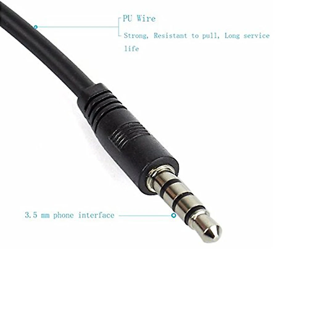 

Air Duct Throat Vibration Microphone Noise Cancelling Radiation Protection Earphones 3.5Mm Metal Plug Clear Sound Telescopic