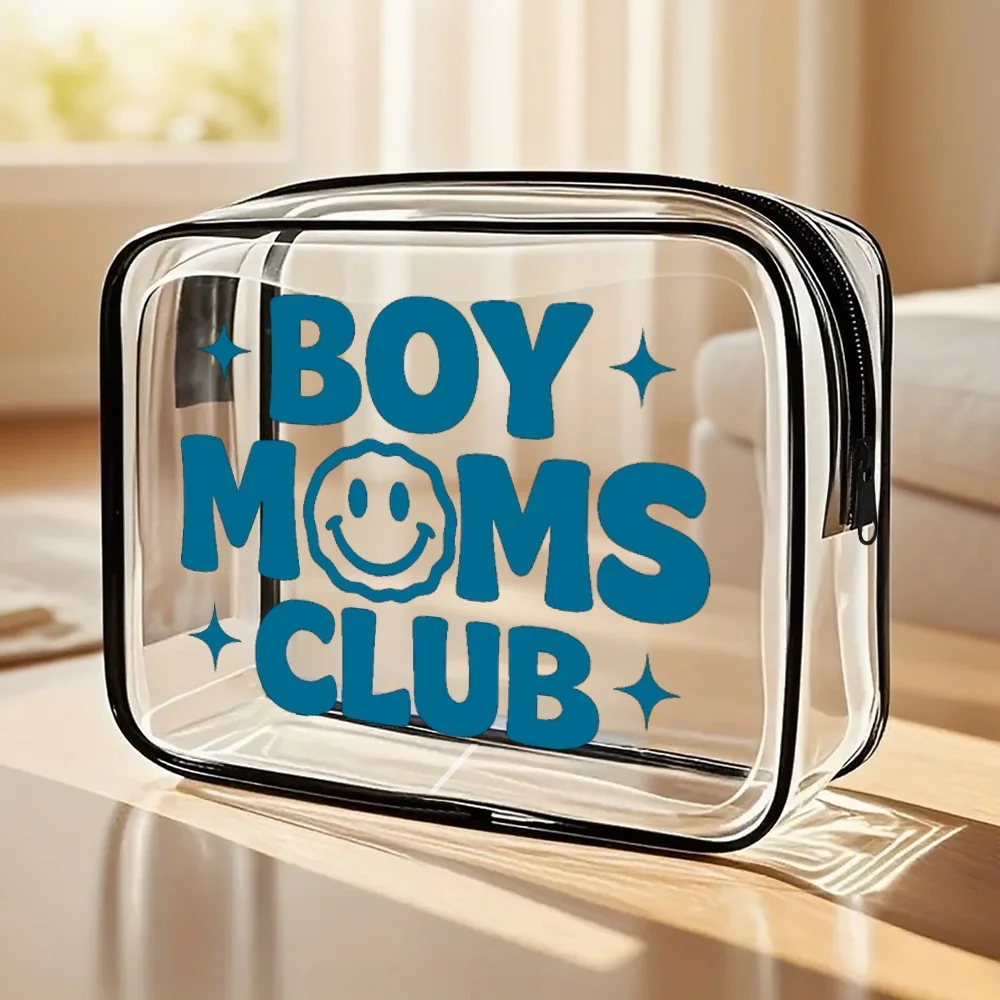 

Toilet And Toiletry Bags Boy Moms Club Joyful Face Clear Zipper Pouch Cute Retro Graphic Cosmetic Bag Travel Toiletry Organizer