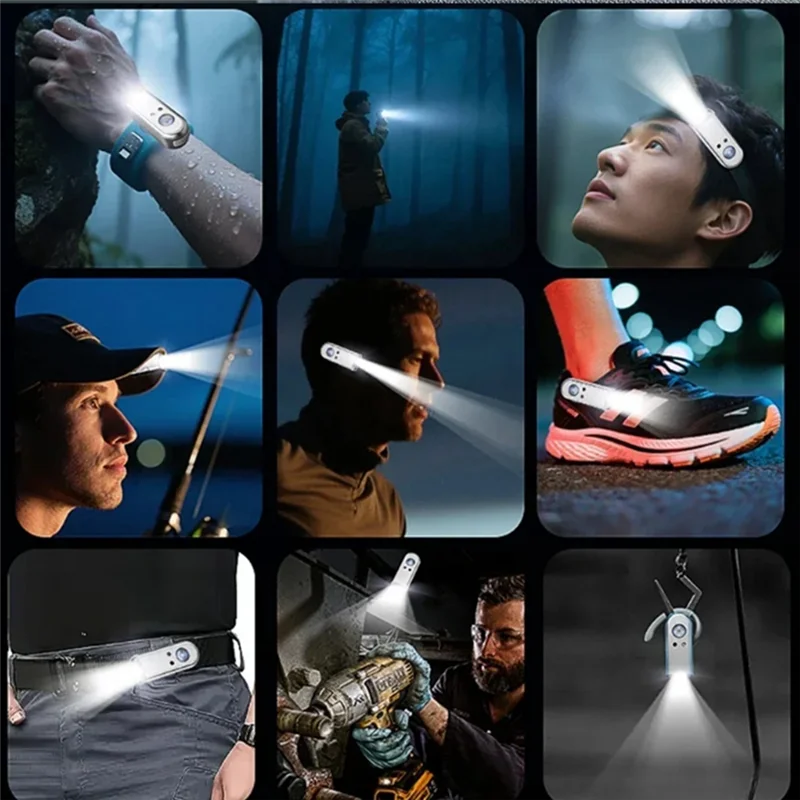 

A95I-LED Headlamp Magnetic Clip Portable USB Rechargeable Ear Headlamp Headtorch For Outdoor Hiking Running Fishing Cycling