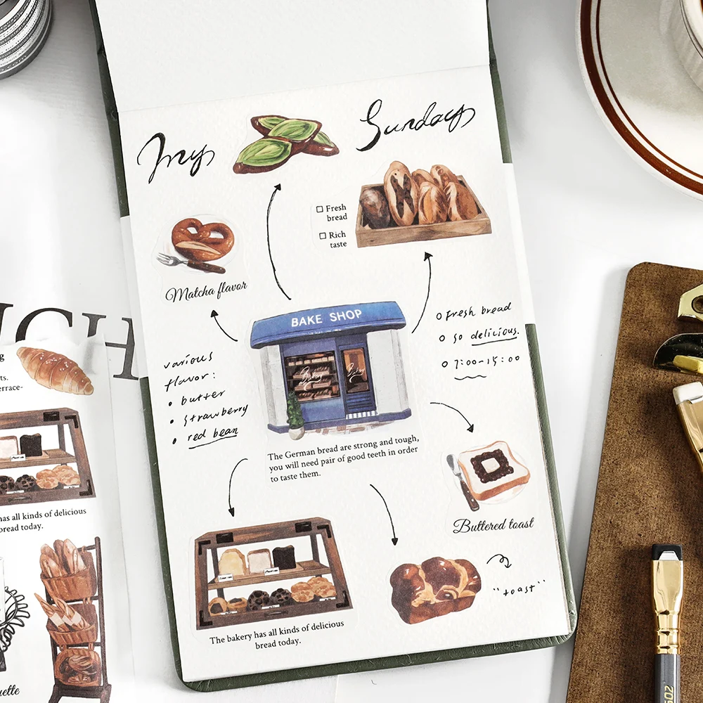 16Packs/Lot Time Story Series Serie Retro Paper Message Papermasking Washi Sticker