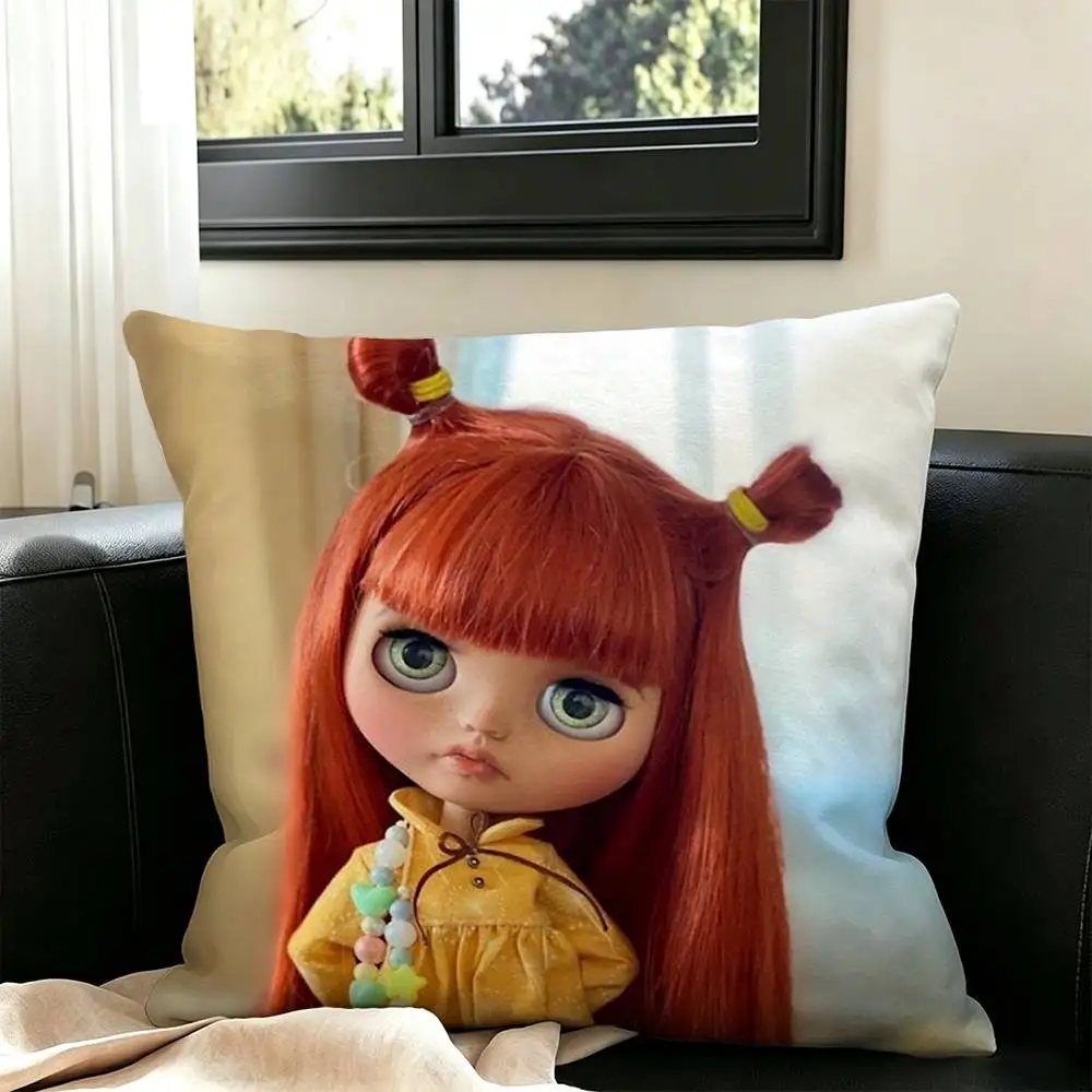 Adorable D-Doll B-BlytheS  Square Double-Sided printed Pillow Case Bedroom Bedside Pillow Sofa Cushion Cover