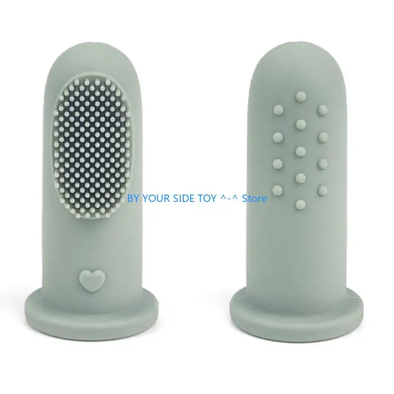 فرشاة تنظيف مطاطية للرضع فرشاة أسنان للعناية بالأسنان للأطفال من عمر 0-2 سنة للأطفال الصغار تنظيف أسنان من السيليكون فرشاة أسنان