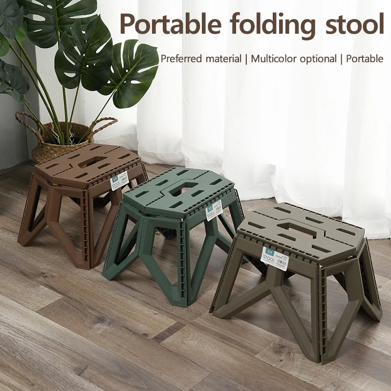 Portable Folding Stool Thickened Small Bench Outdoor Camping Stool Stool Stall Stool Fishing Stool Portable Plastic Low Stool