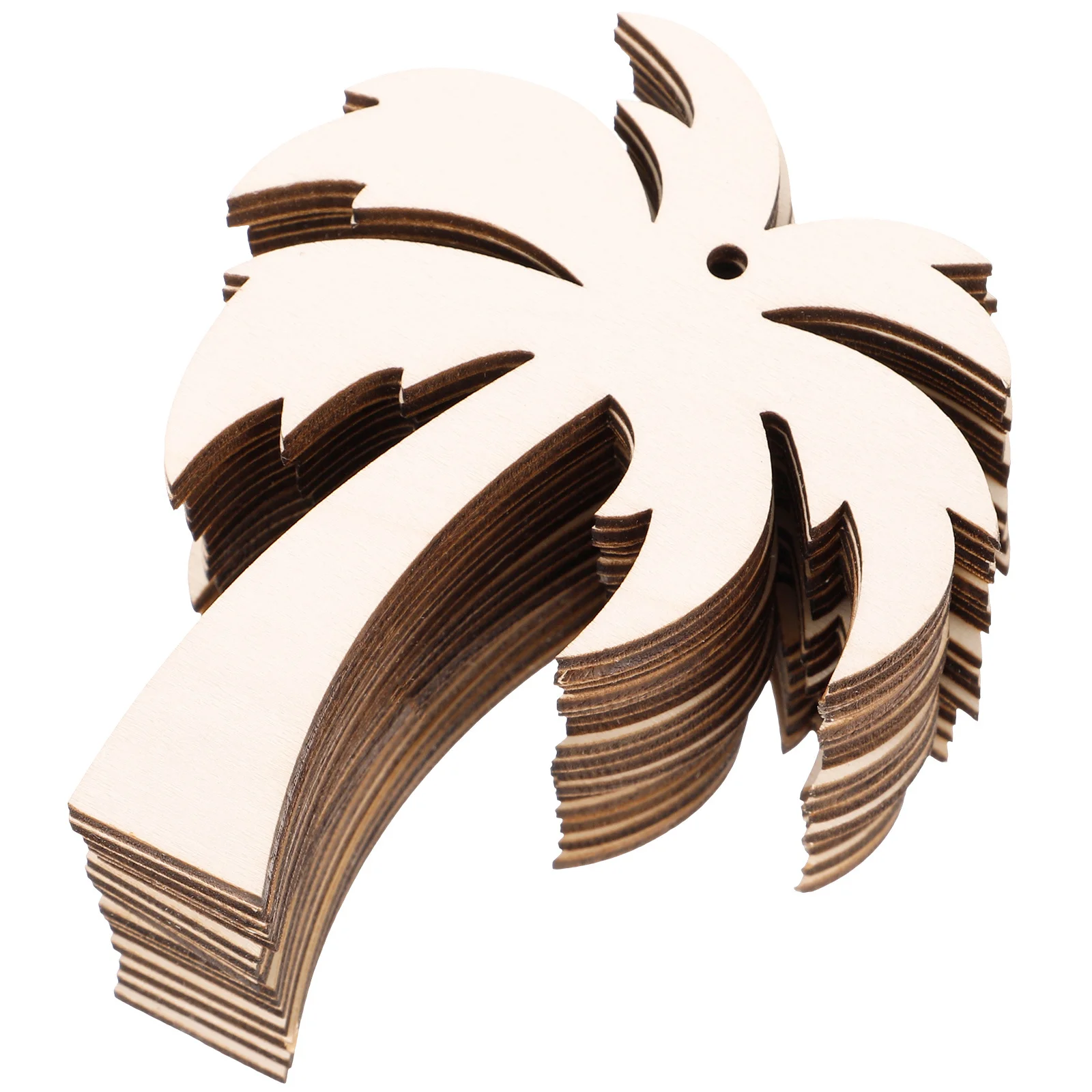 

20Pcs Palm Tree Wooden Craft Cutouts Unfinished Natural Wood Slices for DIY Painting Holiday Gift Tags Home Decor Party