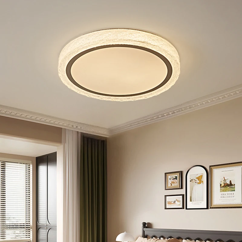 Full Spectrum LED Ceiling Light Modern Luxury Broken Ice Pattern Bedroom Dining Room Lamp Interior Lighting Decorative Fixtures