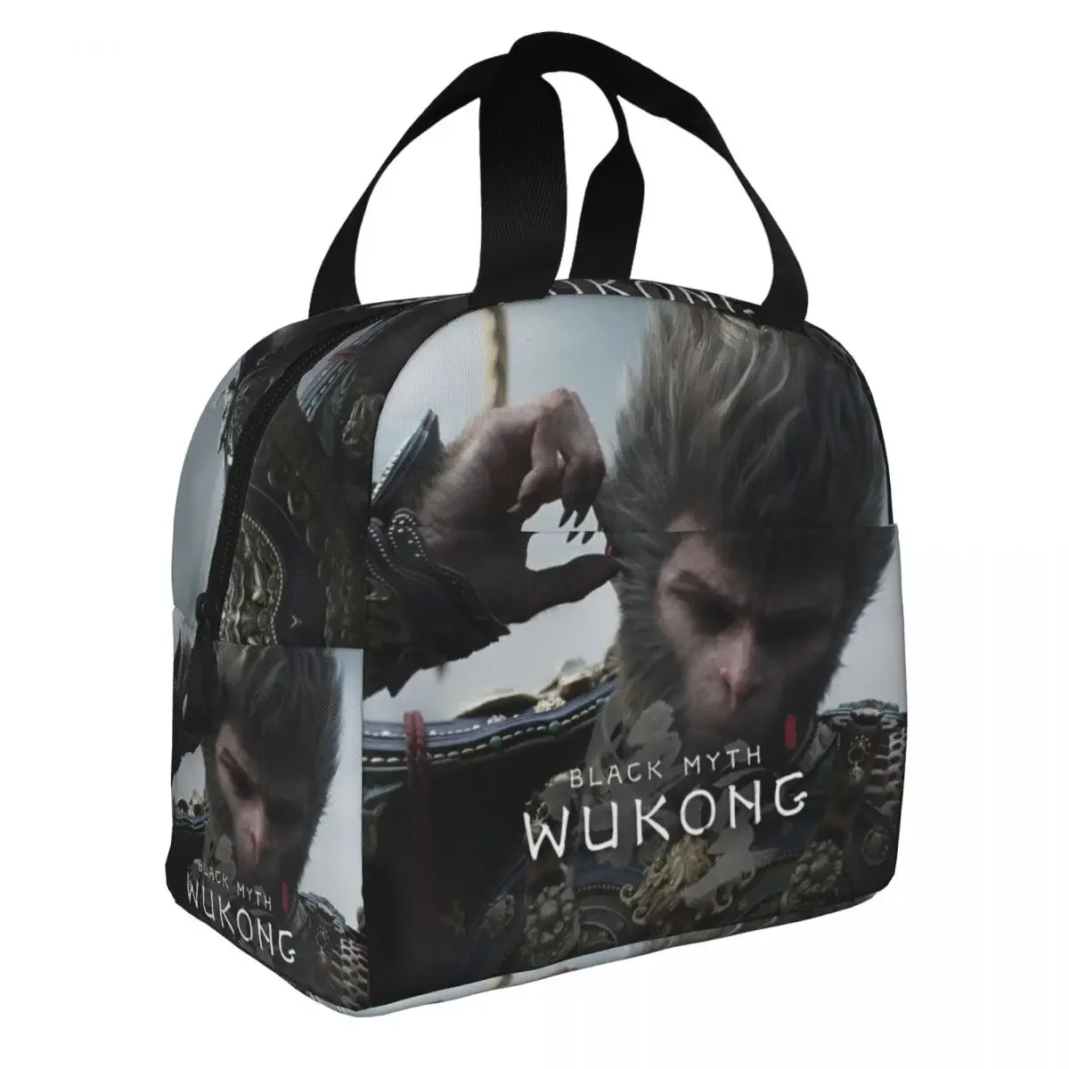 Black Myth Wukong Insulated Lunch Bags Monkey King Journey To The West GAME Reusable Cooler Bag Tote Lunch Box Beach Girl Boy