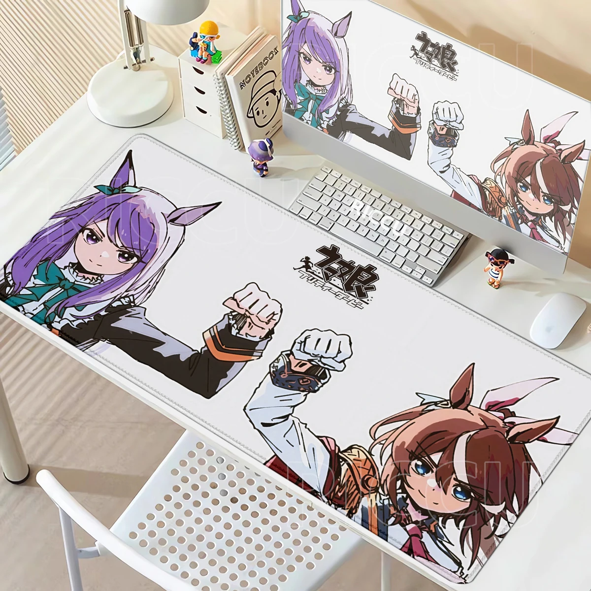 Mousepad Large Anime Tokai Teio Umamusume Computer Gamer Lock Edge Mouse Pad Large PC Gaming Pretty Derby Desk Pad Office Caepet